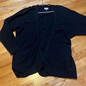 Wilfred Silk and Cashmere Black Open-Front Sweater
